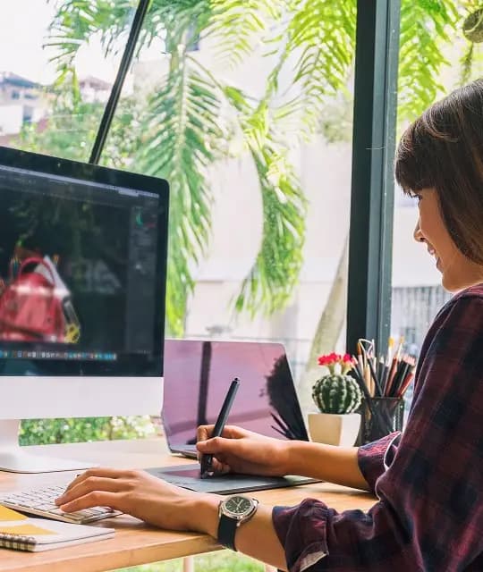 Before and after retouching