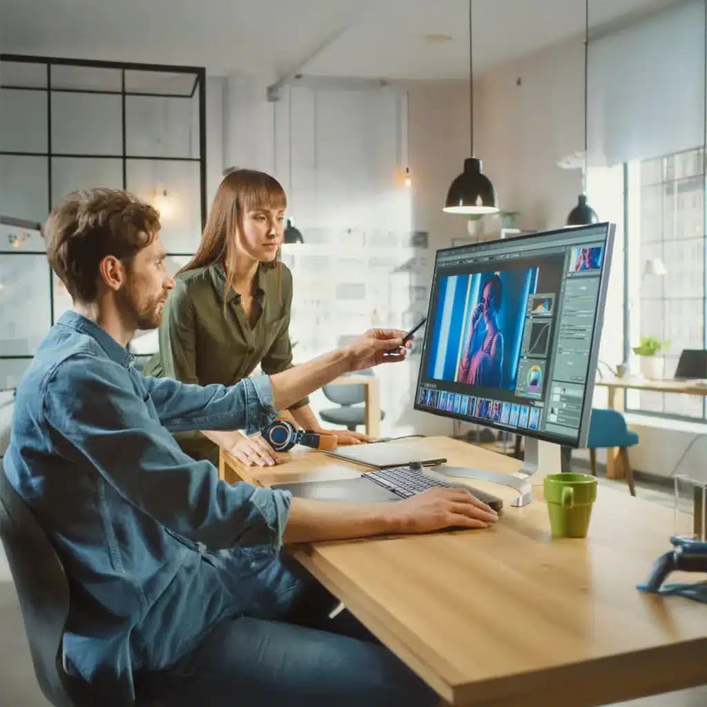 Before and after retouching