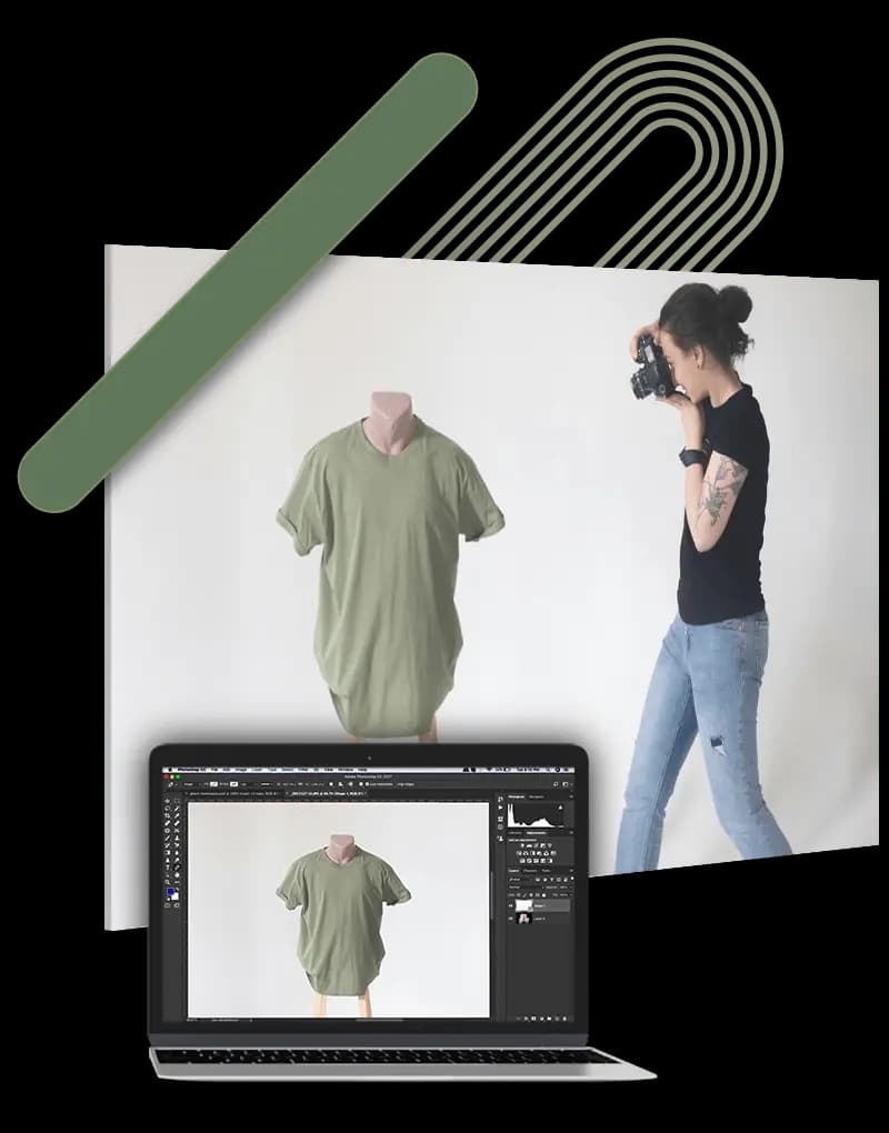 Before and after retouching