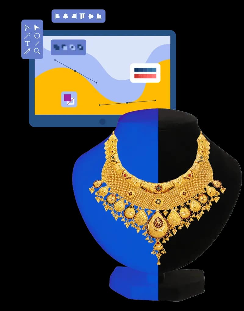 Before and after retouching