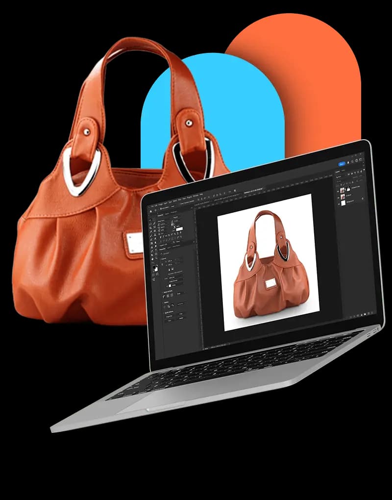 Before and after retouching