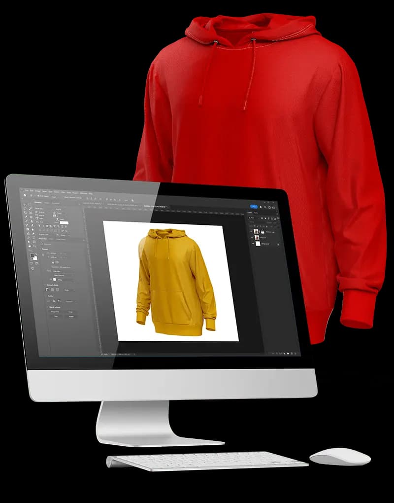 Before and after retouching