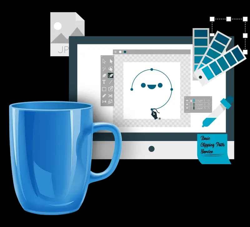 Before and after retouching