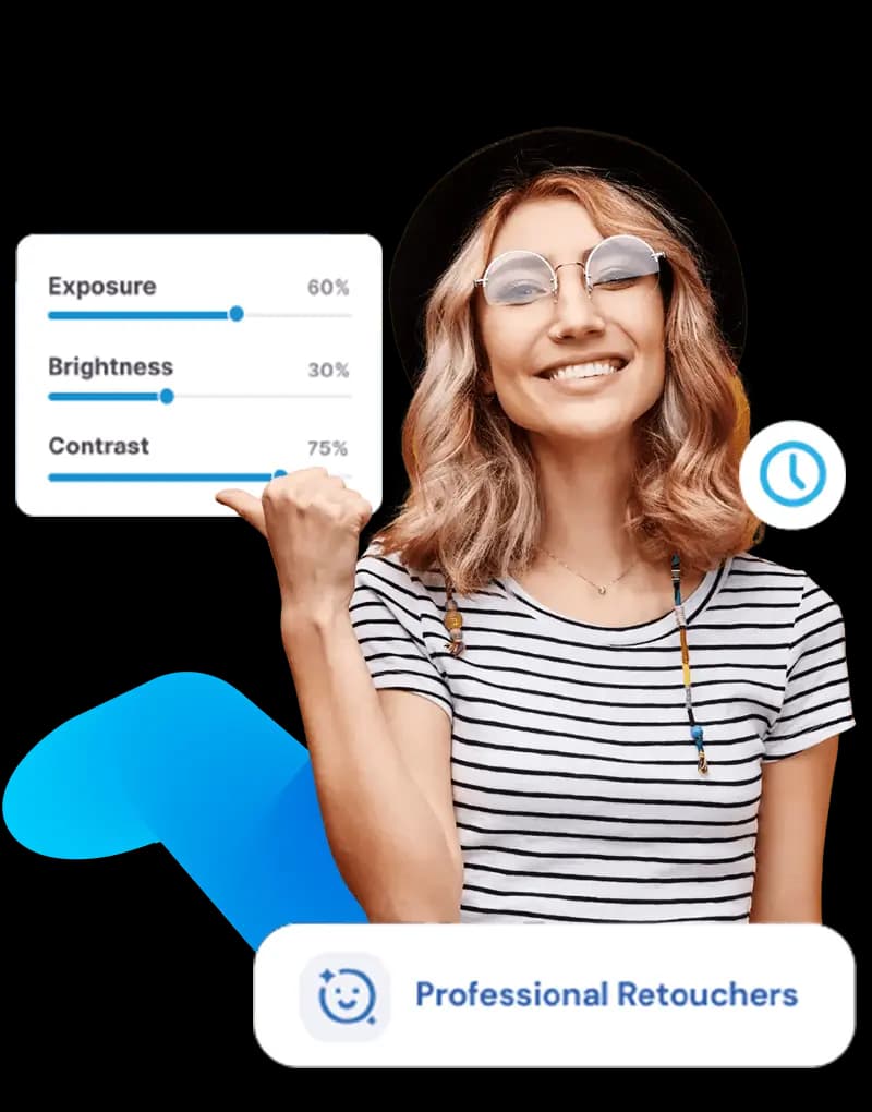 Before and after retouching